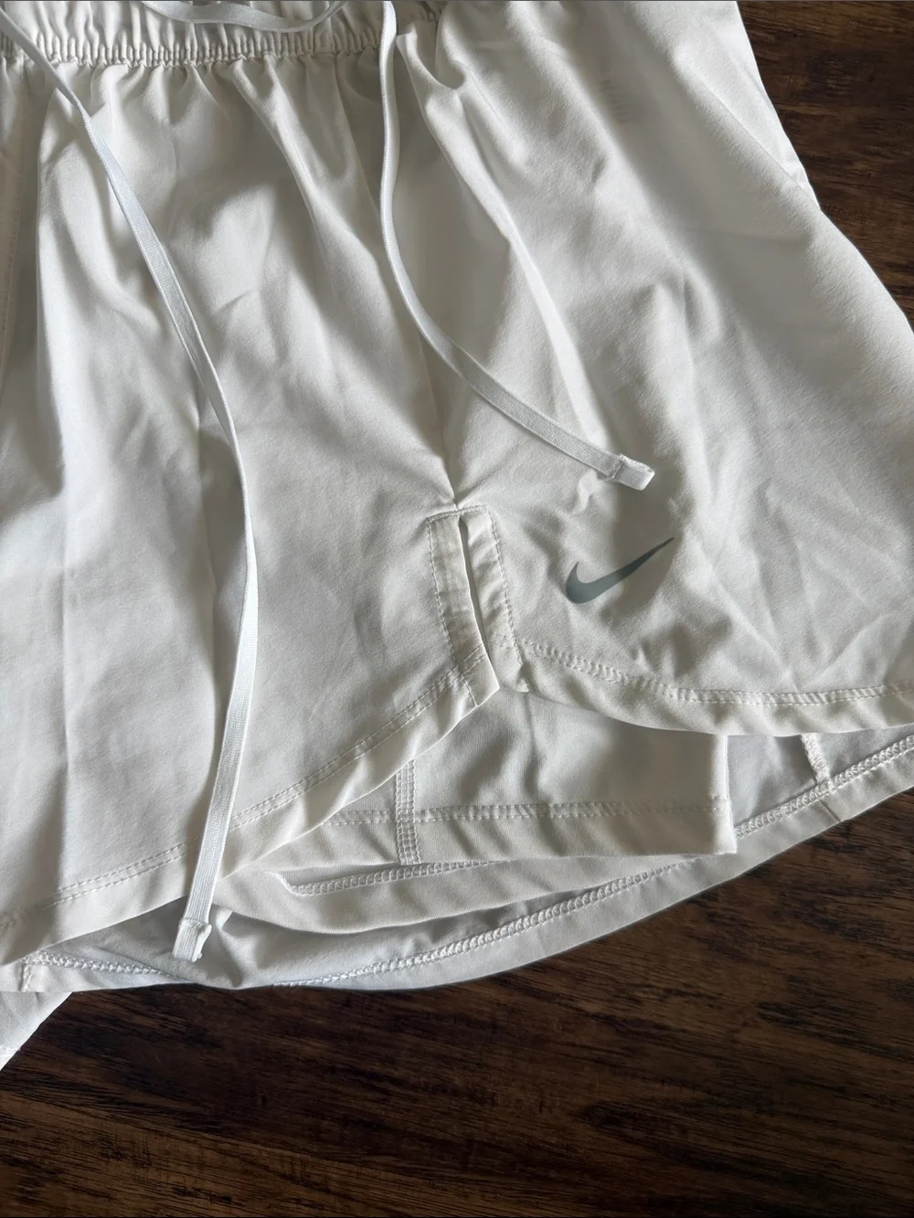 NWOT Nike White Women's Athletic Running Shorts with Drawstring